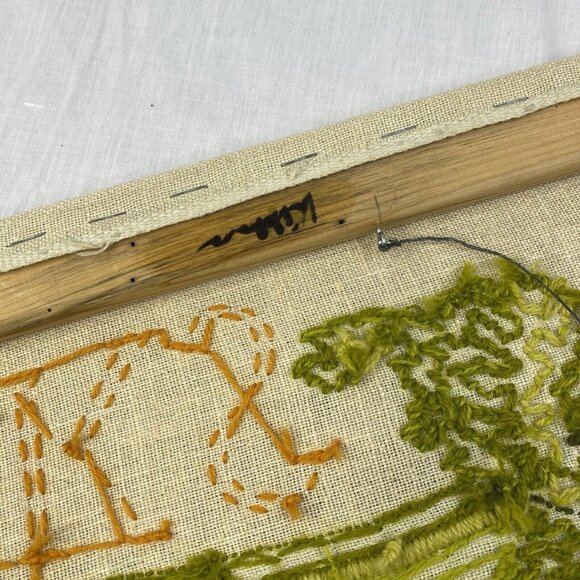 Vintage Paragon Needlecraft Crewel Stitchery Celery Stalks #0521 12x22" Finished - Picture 8 of 15